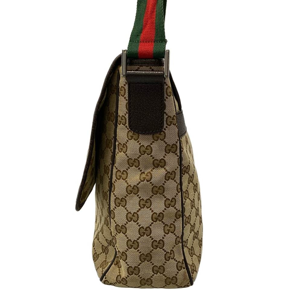 Gucci GG/Shelly Shoulder Bag 233052 Beige Dark Brown Jacquard Leather - Picture 4 of 15